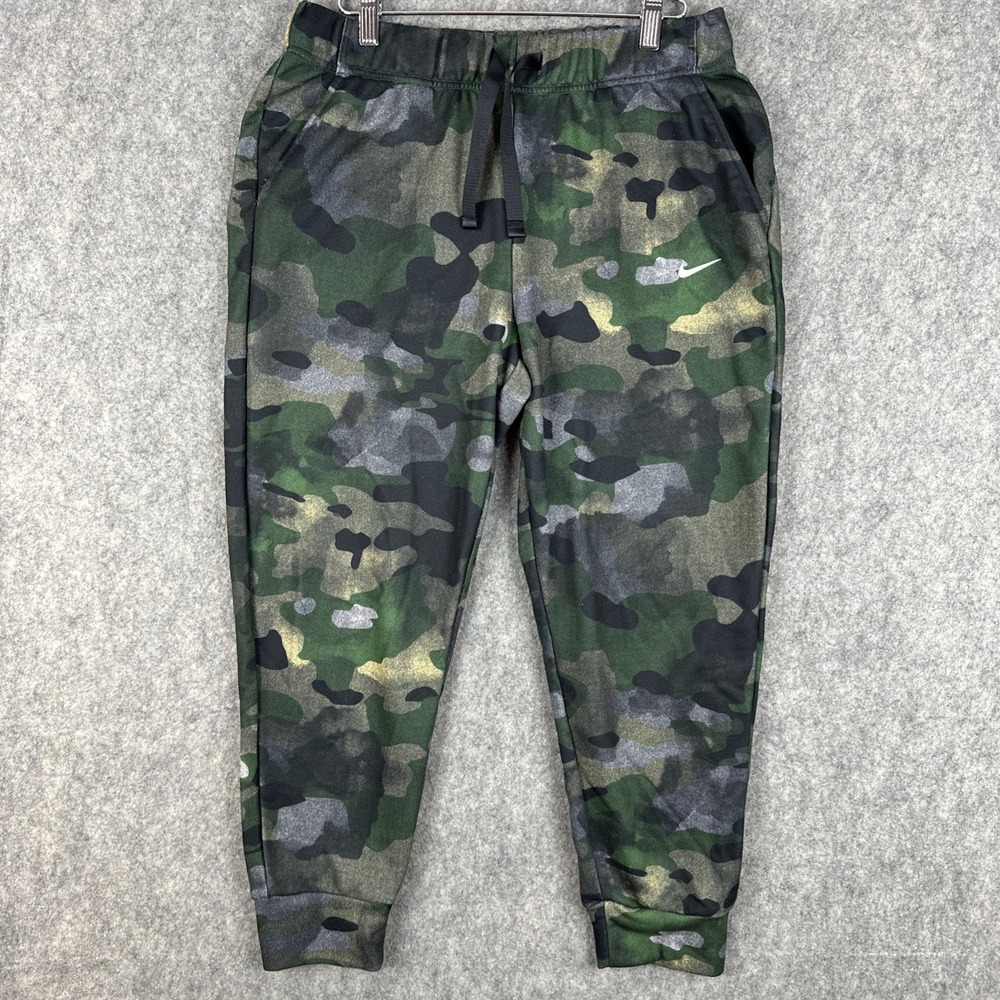 Nike Dri-fit Rebel Camo 7/8 Sweatpant Pants Womens Small Green Camo CD5414-723